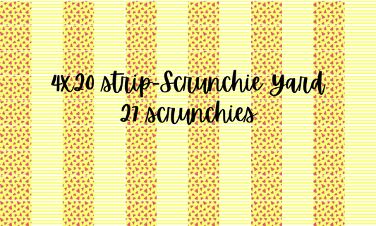 Yellow Watermelon-Strip 4x20 Scrunchie Yard