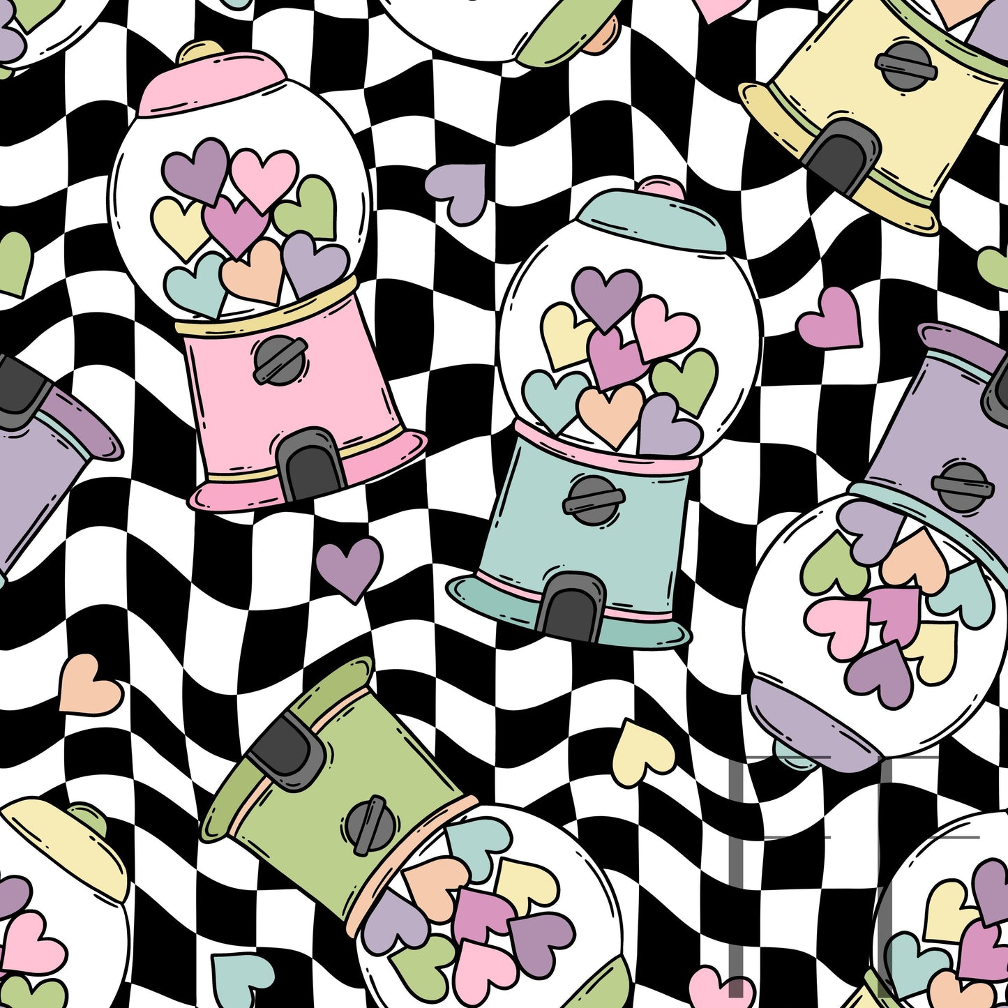 Gum Ball Checker raspberry pattern