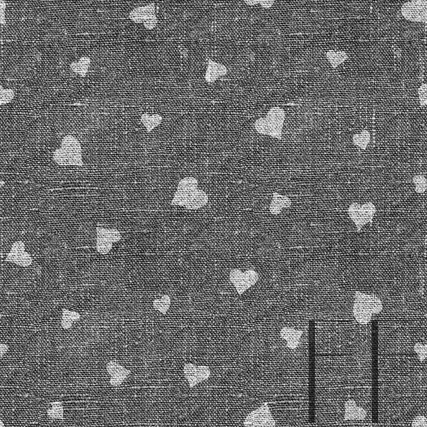 White Heart Toss Grey Linen raspberry pattern