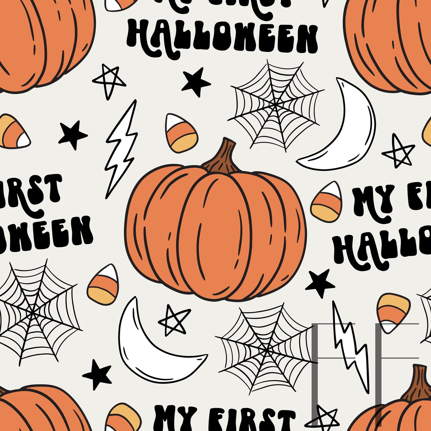 My First Halloween Retro Raspberry Pattern