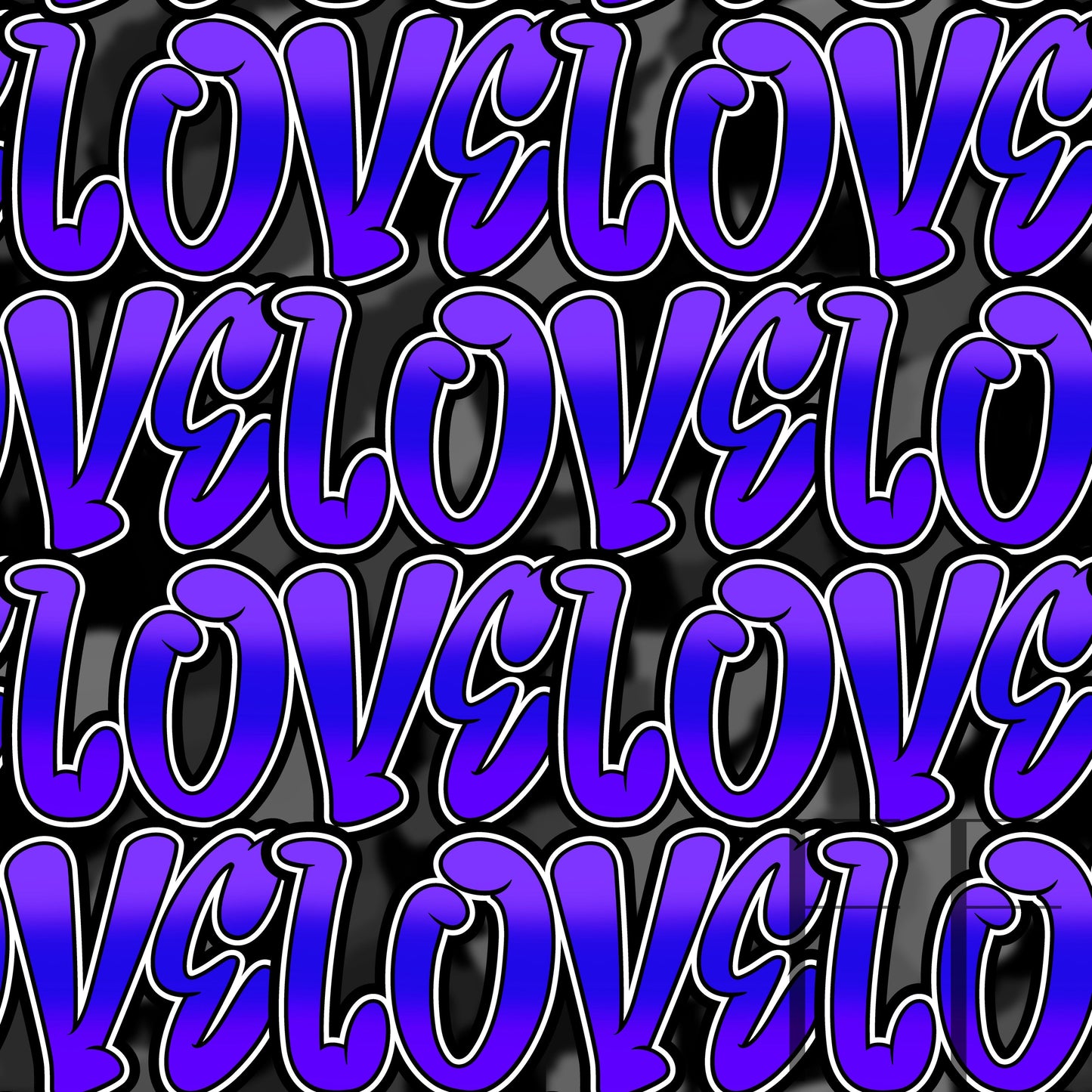 Love Graffiti BLUE on Gery spray BG raspberry pattern