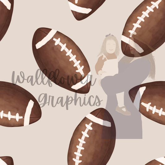 Plain Watercolor Footballs