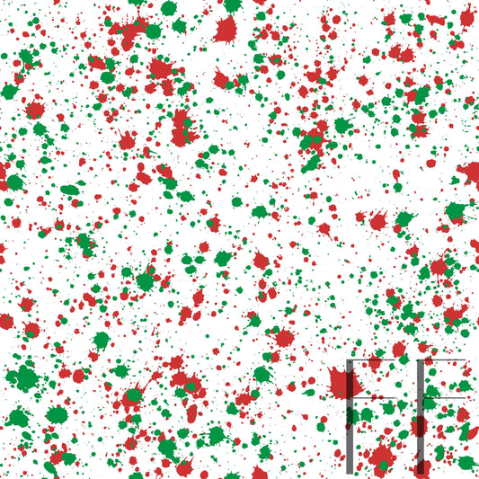 Green and Red Splatter Raspberry Pattern