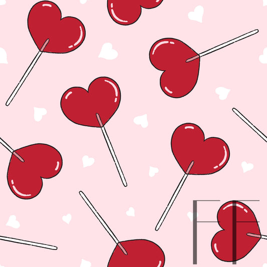 Heart Lollipops Red Pink Background raspberry pattern