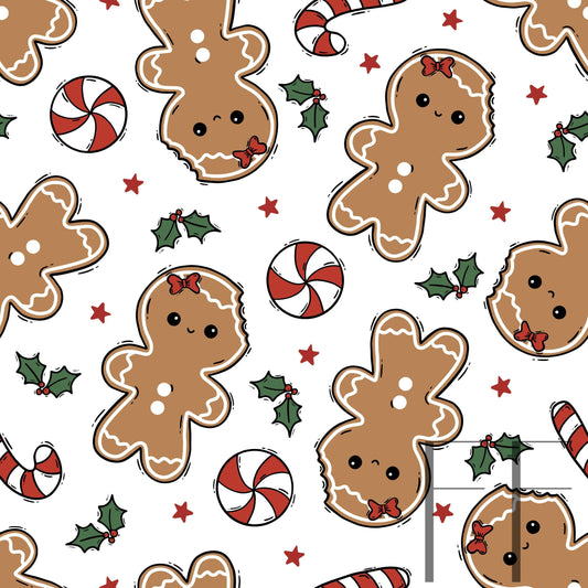 Gingerbread Girl with Bow raspberry Pattern