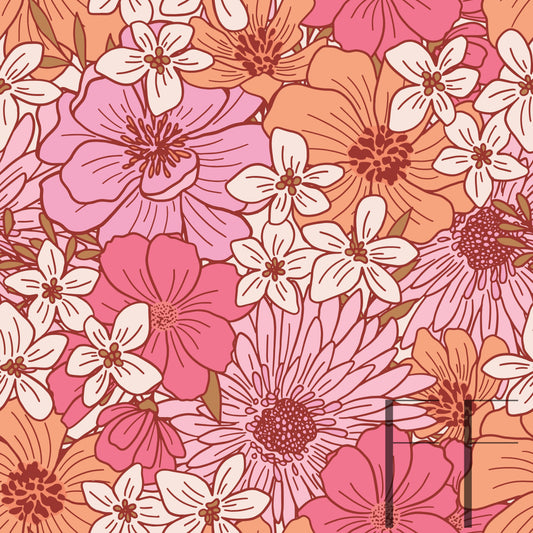 Xanthe Candy Pink Floral Raspberry Pattern