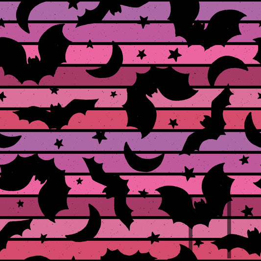 Bat Silhouettes Pink Raspberry Pattern