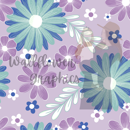 Blue and Purple Floral