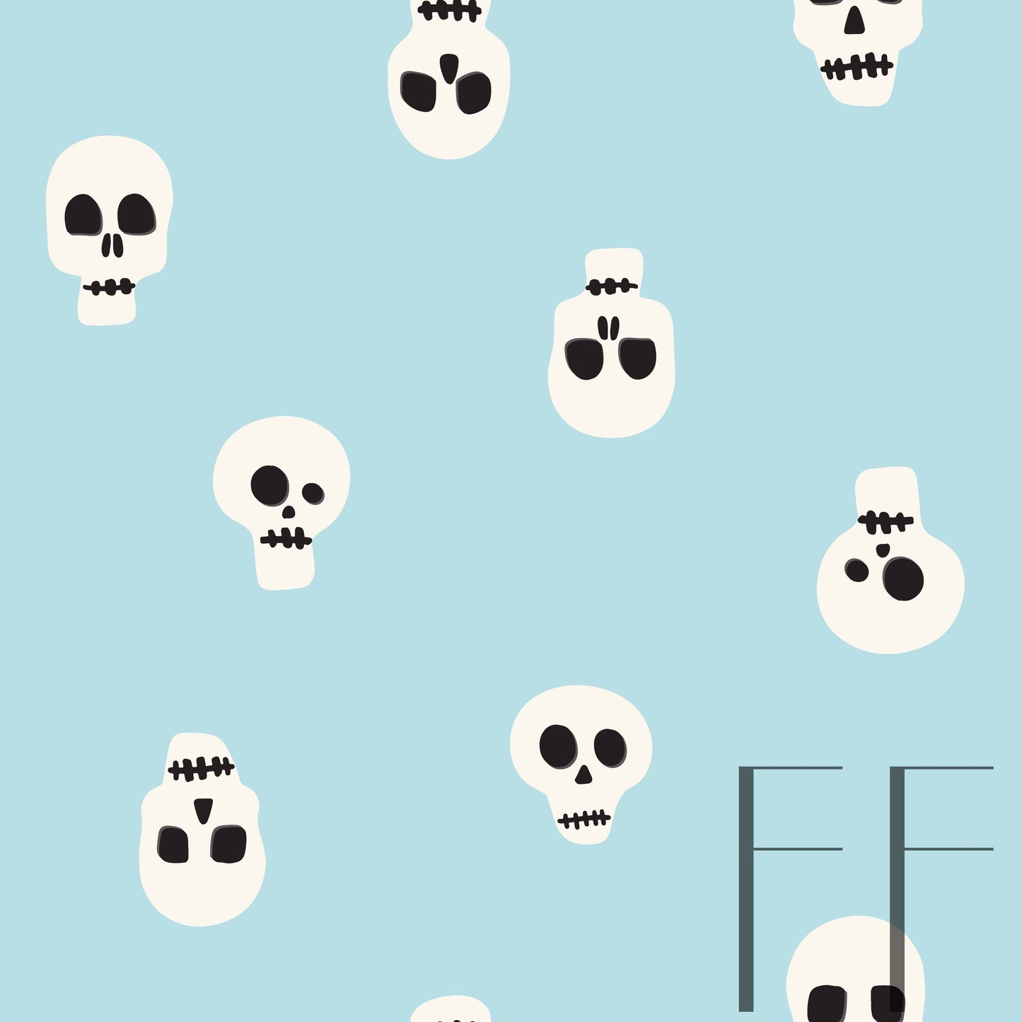 Halloween Skulls Pastel raspberry Pattern