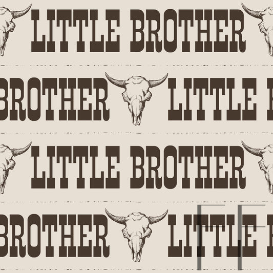 Western Little Brother Chocolate on beige Raspberry Pattern