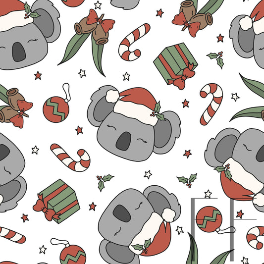 Christmas Koala Girl Raspberry Pattern