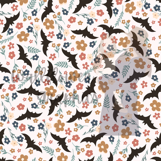 Dainty Floral Bats-Cream