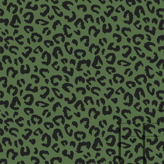 Leopard Dark Warm Green raspberry Pattern