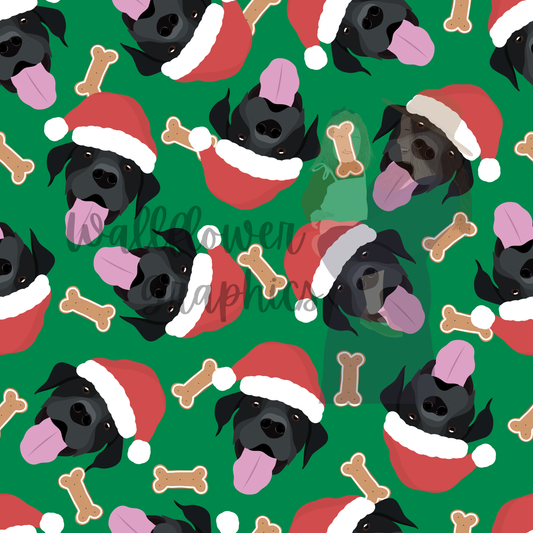 Christmas Black Lab-Gingerbread Bone