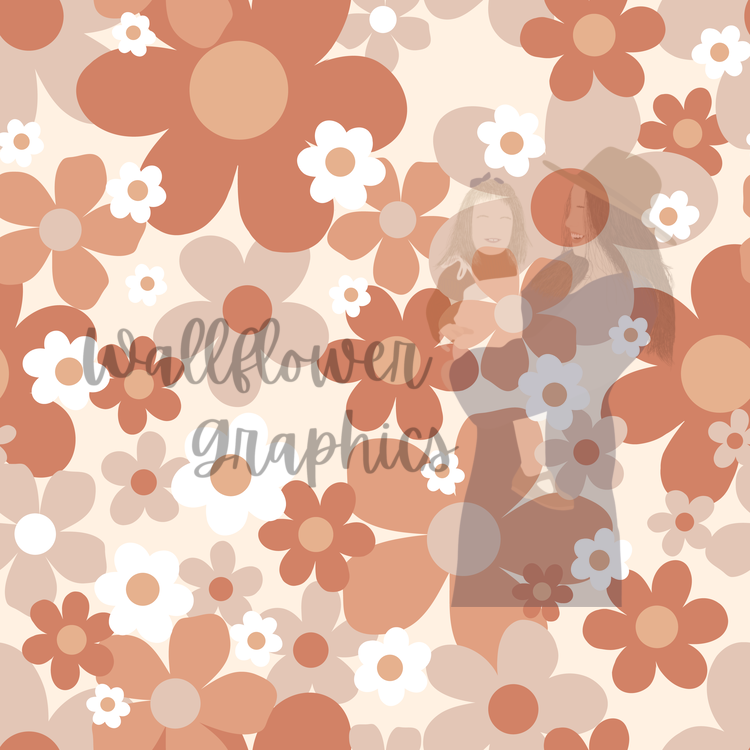 Neutral groovy floral