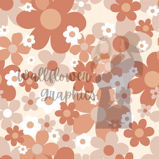 Neutral groovy floral