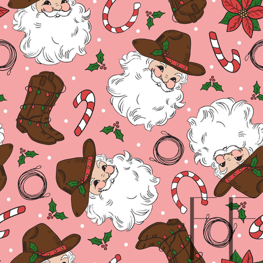 Cowboy Santa Fair Skin pink raspberry Pattern