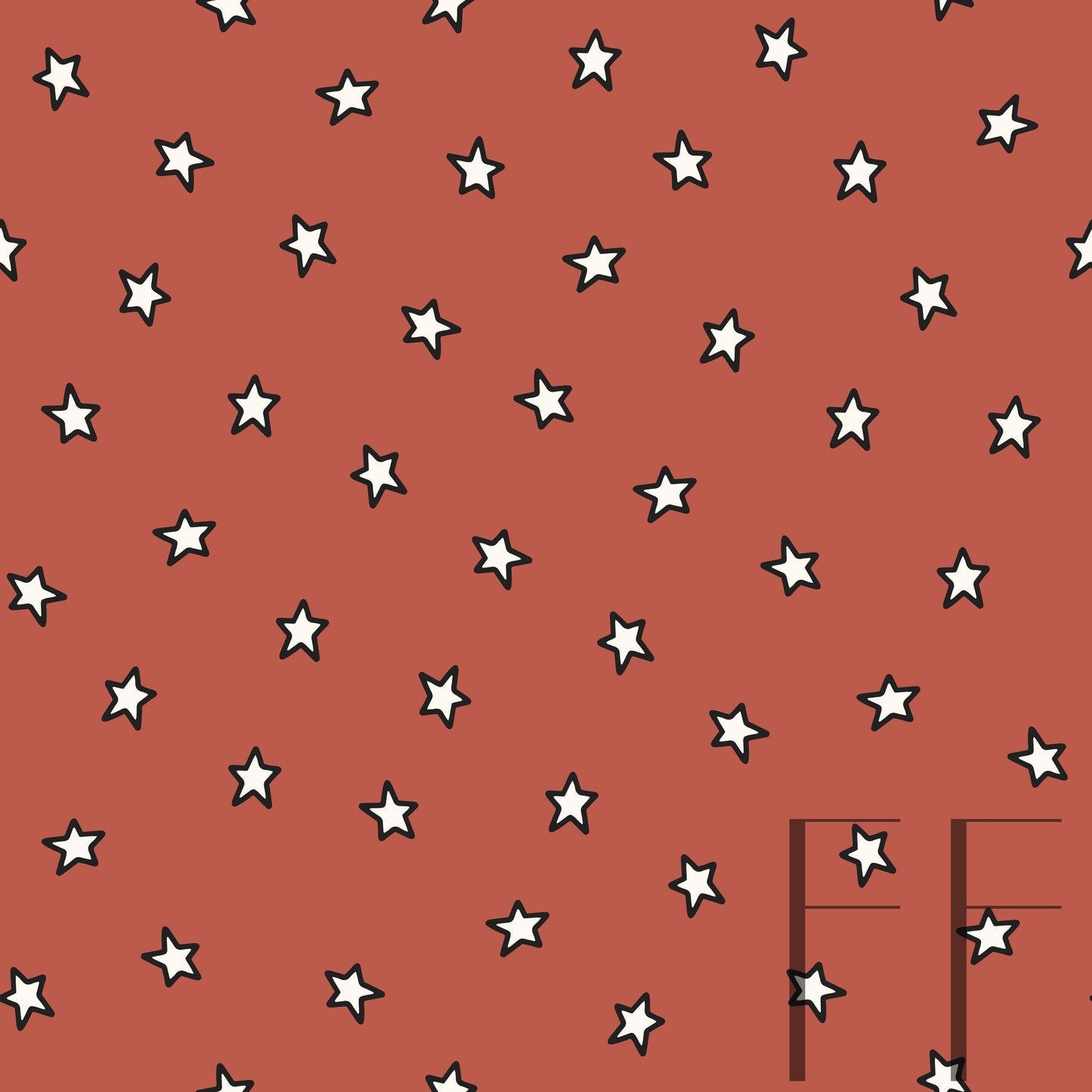 Christmas Stars Red raspberry pattern