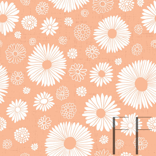 Daisy Do Light Peach Raspberry Pattern