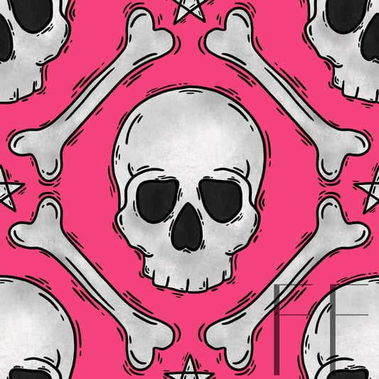 Skull Bones Bright Pink Raspberry