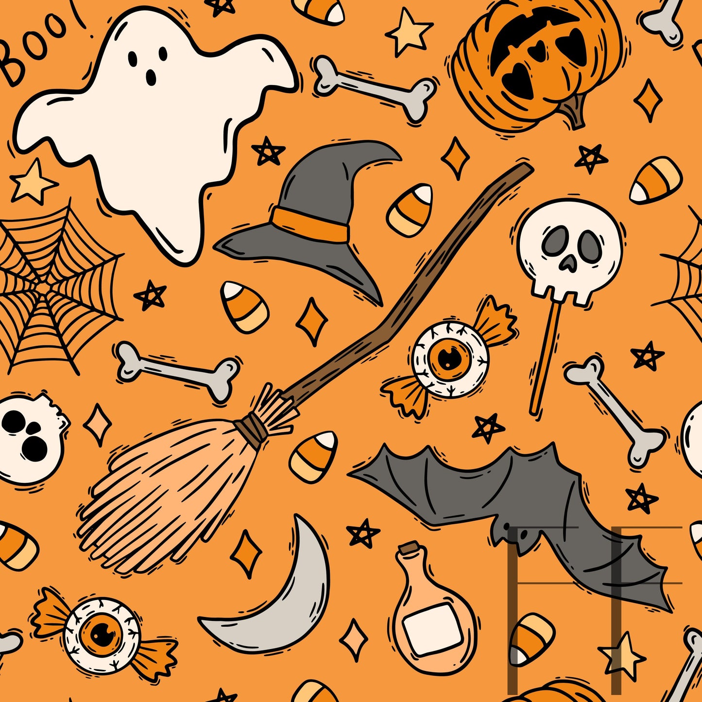 Love Halloween Orange BG rasberryPattern