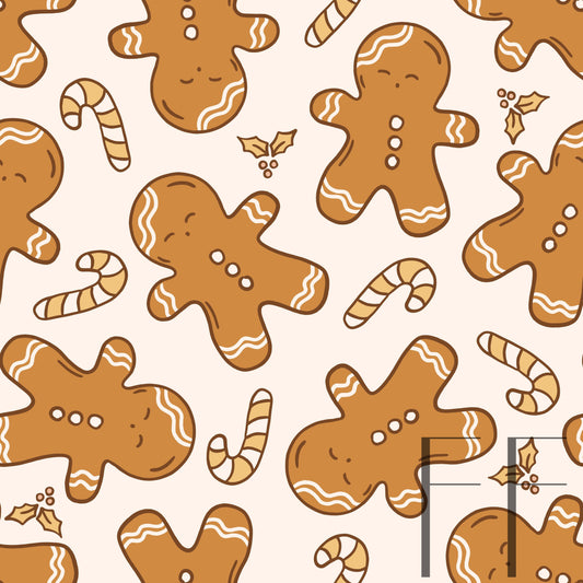 Golden Christmas Gingerbread raspberryPattern