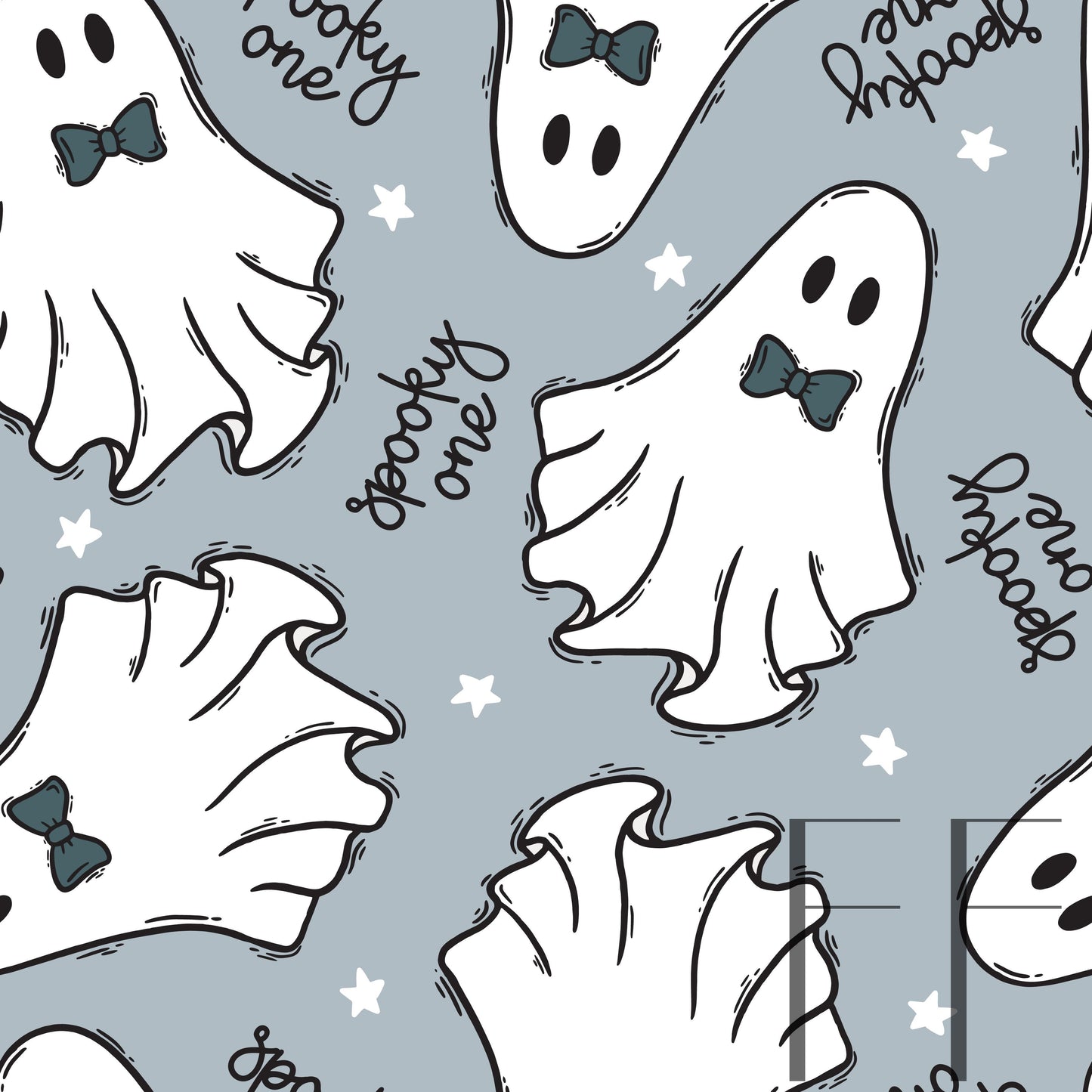 Spooky One Boy Ghosts Raspberry Pattern