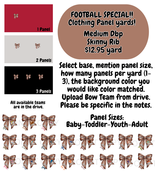 Football Special Clothing Panel yards.