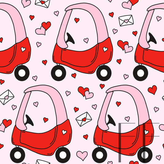 Valentine Cozy Coupe Pink Red Light Pink Bg raspberry pattern