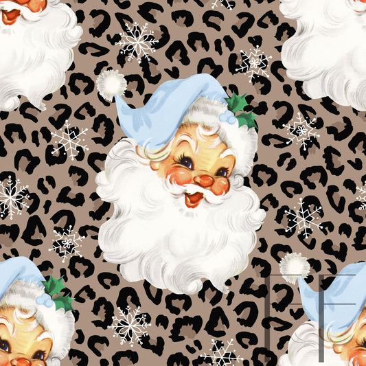 Blue Santa Leopard BG Raspberry Pattern