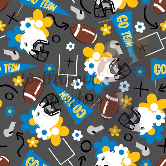 Blue and Yellow Floral Footballs