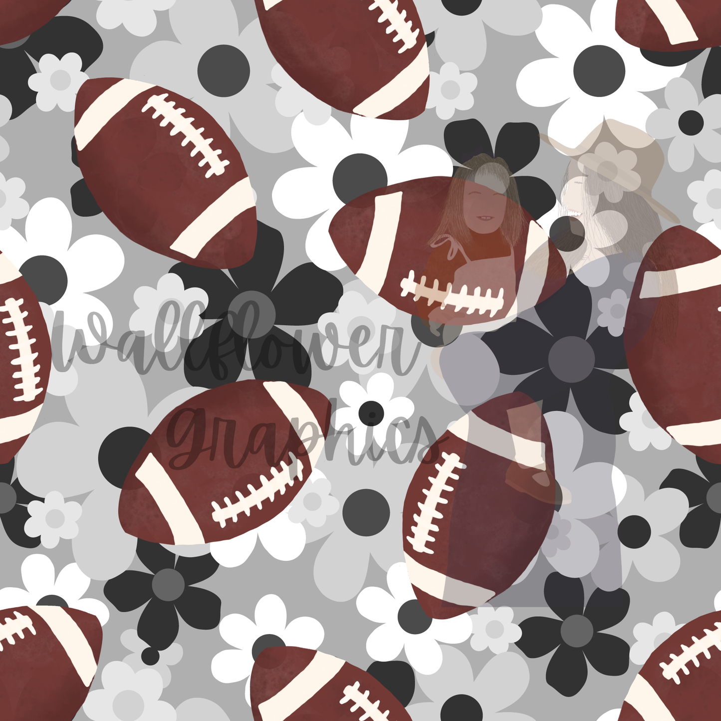 Vintage Floral Football