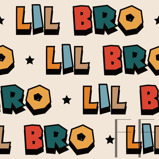 Lil Bro Comic Letters Bright Raspberry Pattern