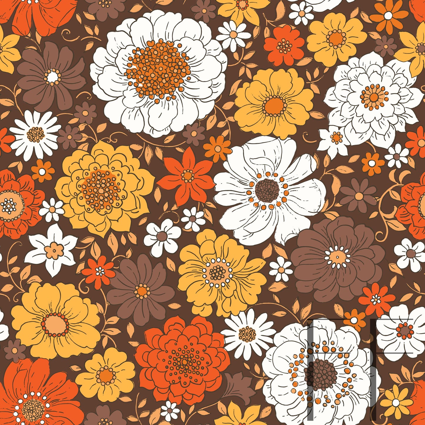 Camilla Retro Fall Floral Raspberry Pattern Co revised