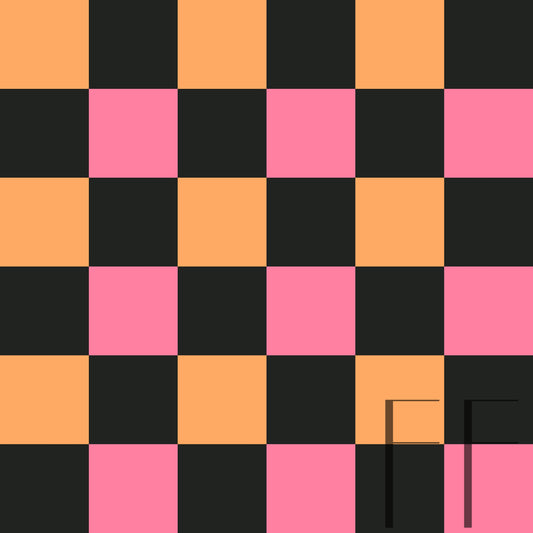 Pink Orange checker RaspberryPattern