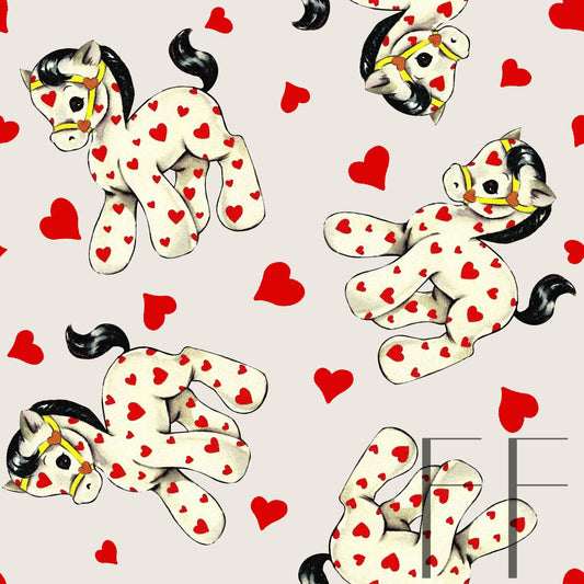 Vintage Pony Valentine Raspberry Pattern