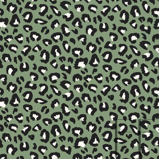 Holiday Leopard Muted green raspberry Pattern.