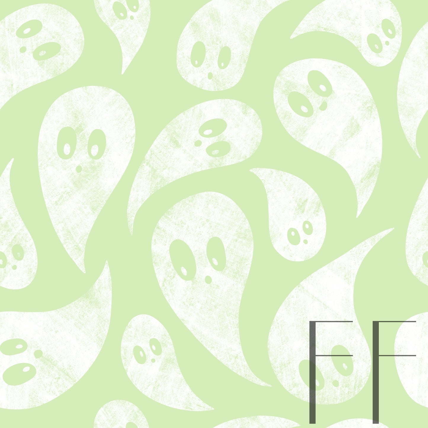 Halloween Ghosts Pastel lime raspberry Pattern