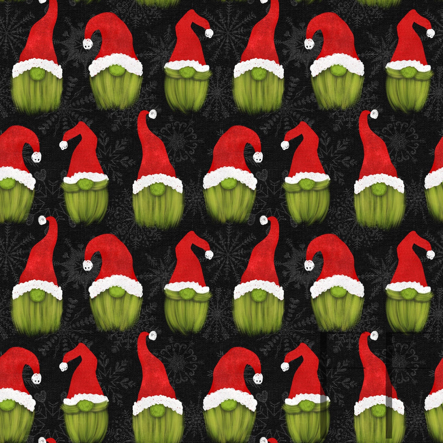 Green Christmas Gnomes Raspberry Pattern