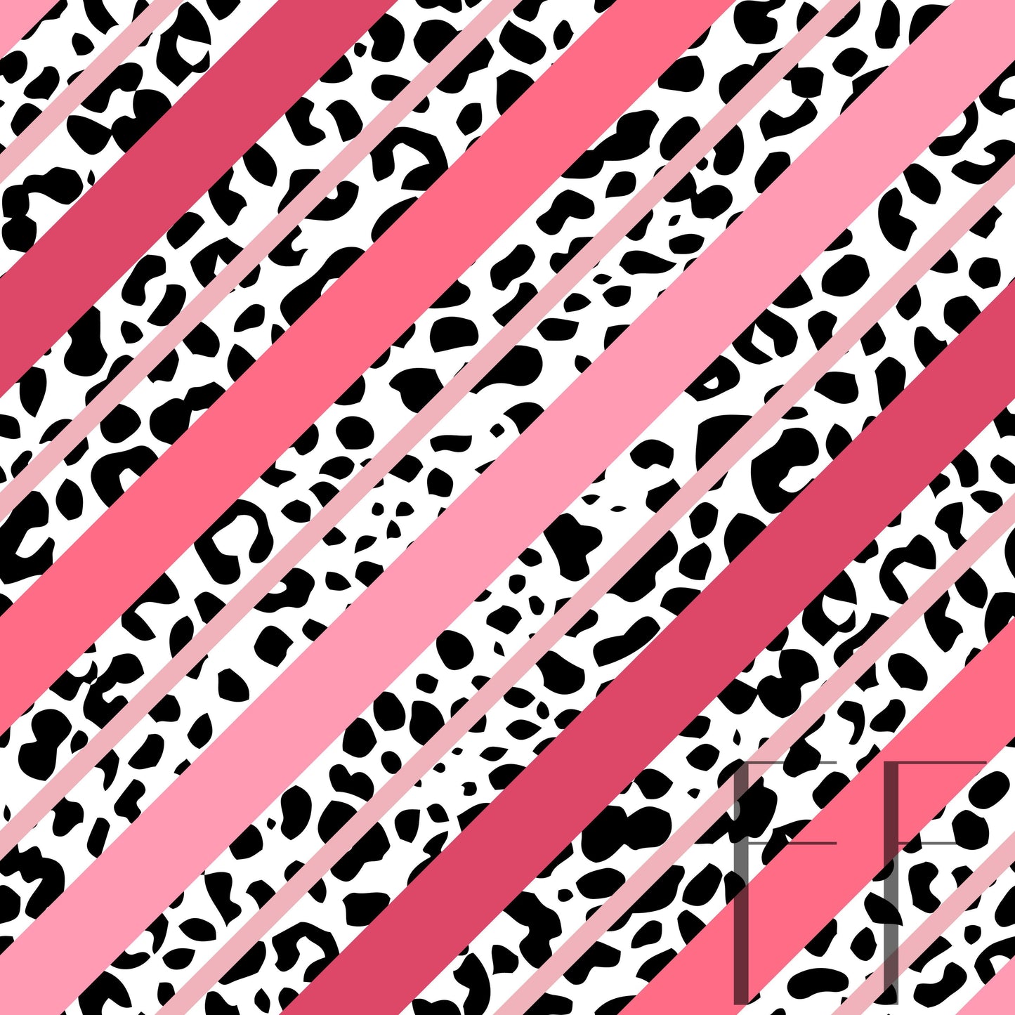 Pink Diagonal Stripes Leopard raspberry Pattern