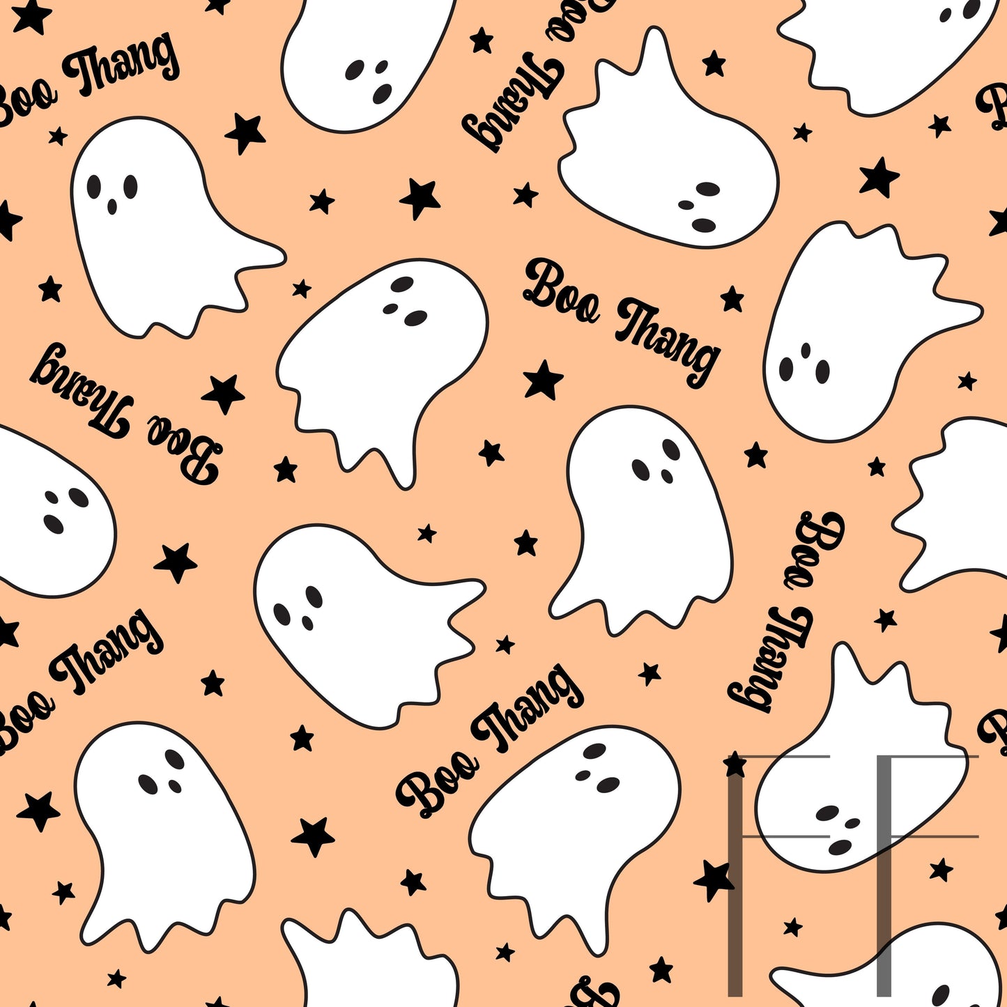 BooThang Ghosties Pastel raspberry Pattern