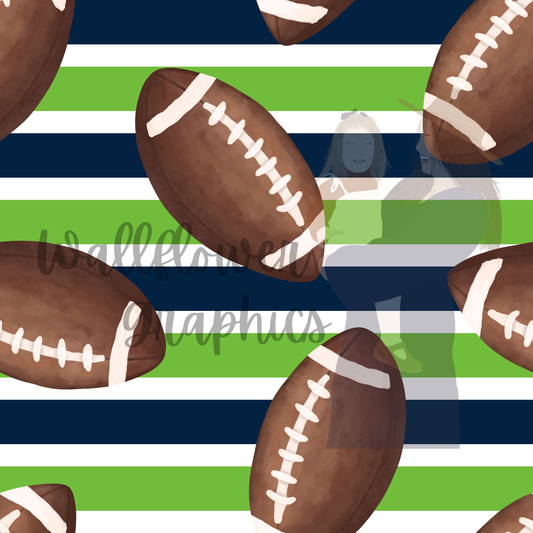 Navy and Green Stripe Footballs