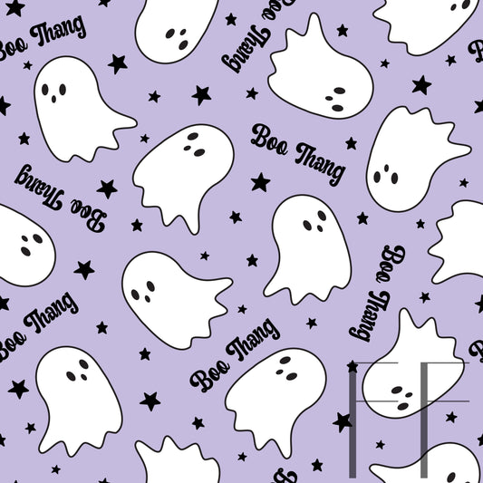 BooThang Ghosties Pastel purple raspberry Pattern