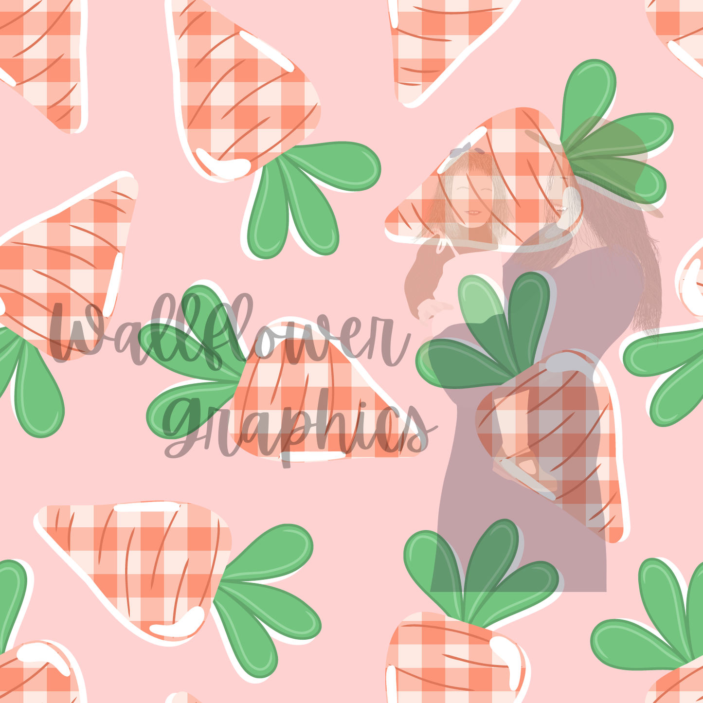 Coral Gingham Carrots