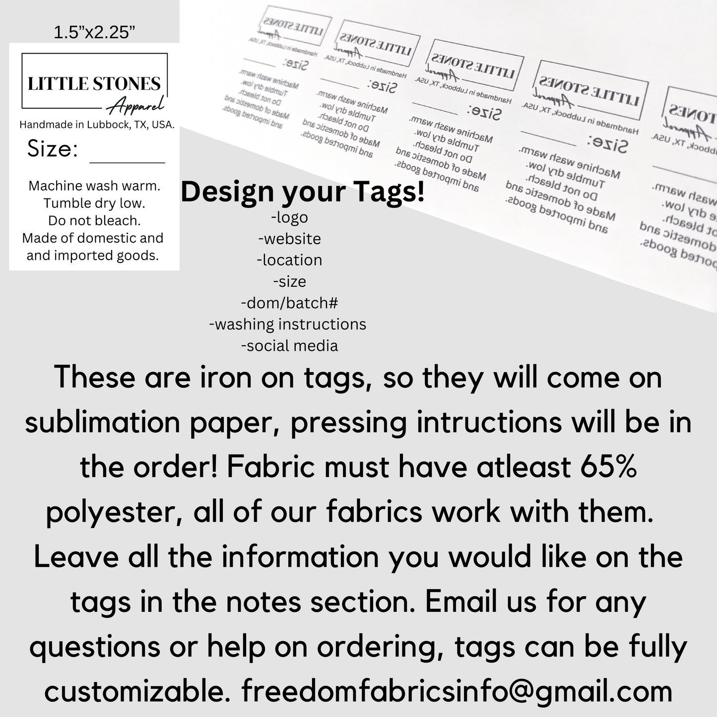 Iron on tags