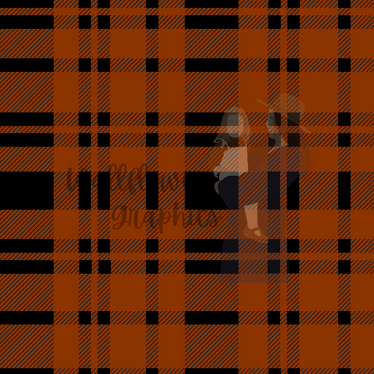 Orange and black plaid