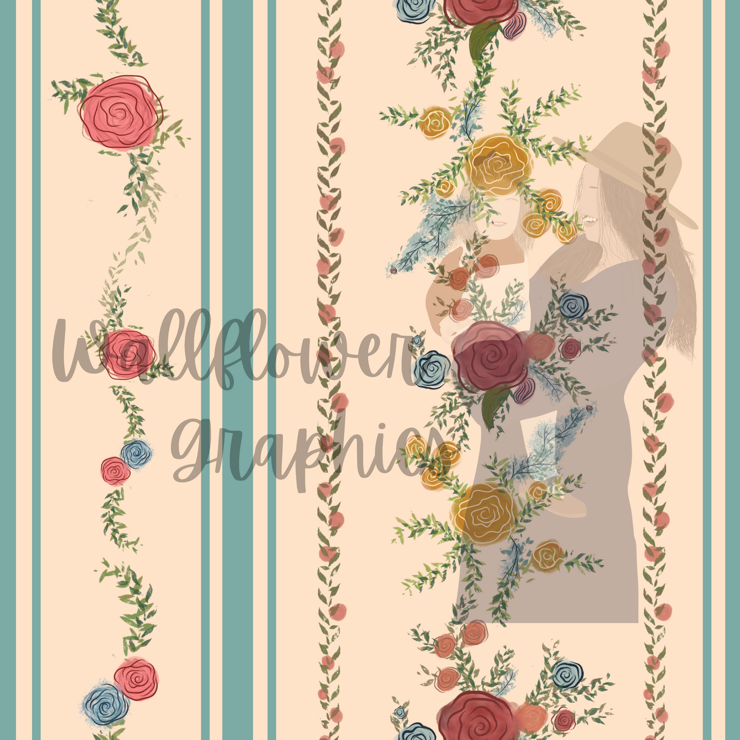 Vintage floral wallpaper