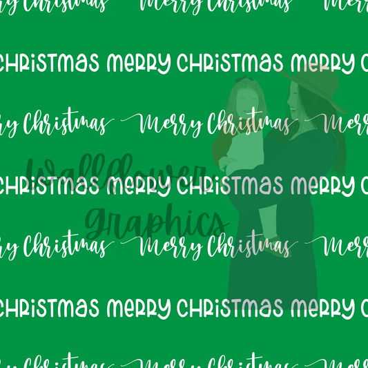 Merry Christmas filled green.