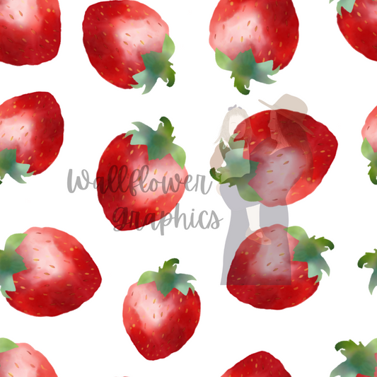 Strawberries on white