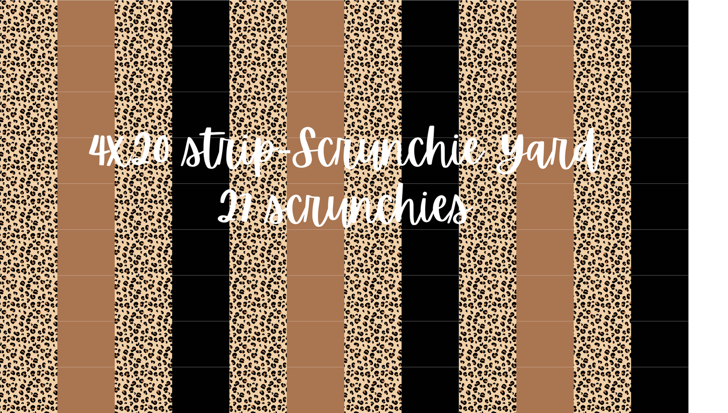 Brown-Black-Leopard 4x20 Scrunchie Yard